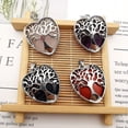 thumbnail image 2 of Granjero Gordo Colgante de collar, hecho de piedra natural, aleación hueca, colgante de árbol de la vida, rojo, 2 of 5