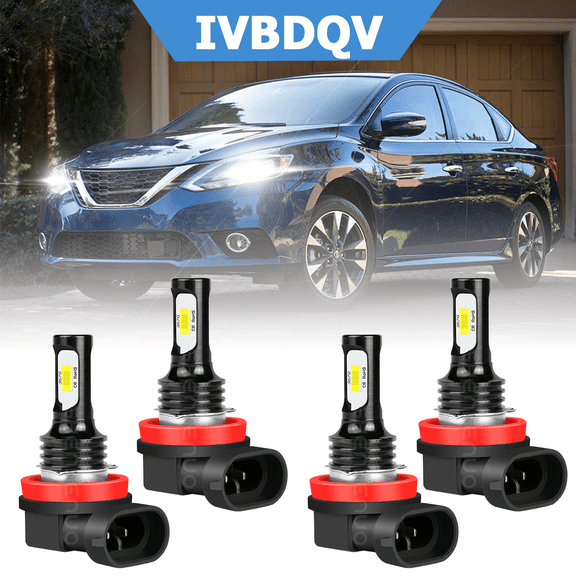 For Nissan Sentra 2013-2020 LED Headlights Combo H11 High Beam H11 Low Beam Kit 4Pcs 6000K White