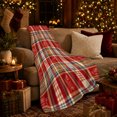 thumbnail image 3 of Rustic Autumn Plaid Farmhouse, Cozy Artistic Scene, Warm Flannel Blanket for Ranch House and Living Room with Detailed Artwork, Animal Lovers Thanksgiving Gift, Artistic Home Decor, 3 of 9
