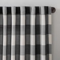 thumbnail image 2 of Better Homes and Gardens Buffalo Plaid Semi-Sheer Back Tab Curtain Panel, 50" x 108", Black, 2 of 6