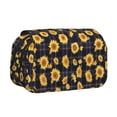 thumbnail image 1 of Easygdp Royal Blue Plaid Sunflower para Estuche de Lápices con Tapa Flip, Suministros de Oficina y Universidad para Adolescentes y Adultos, 1 of 7