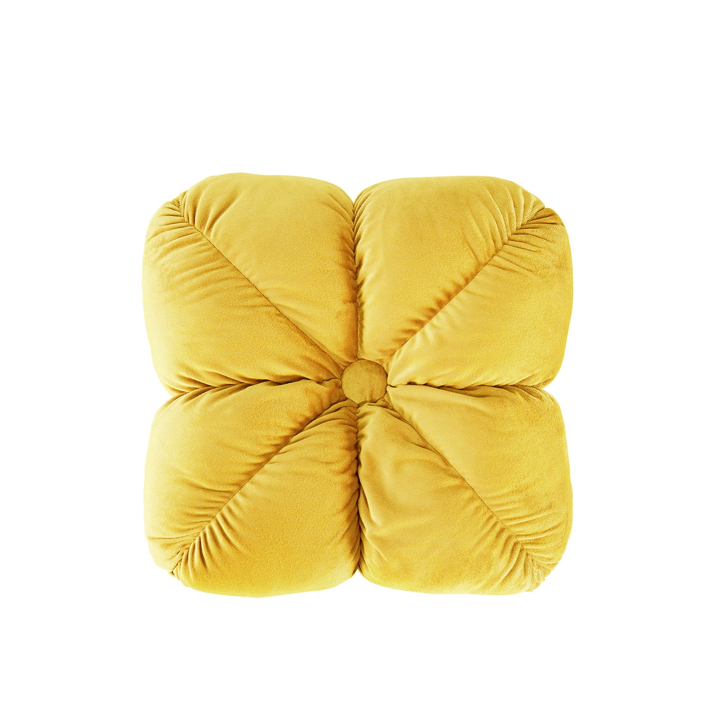 Set of 2 14" Square Velvet Flower Knot Accent Throw Pillows