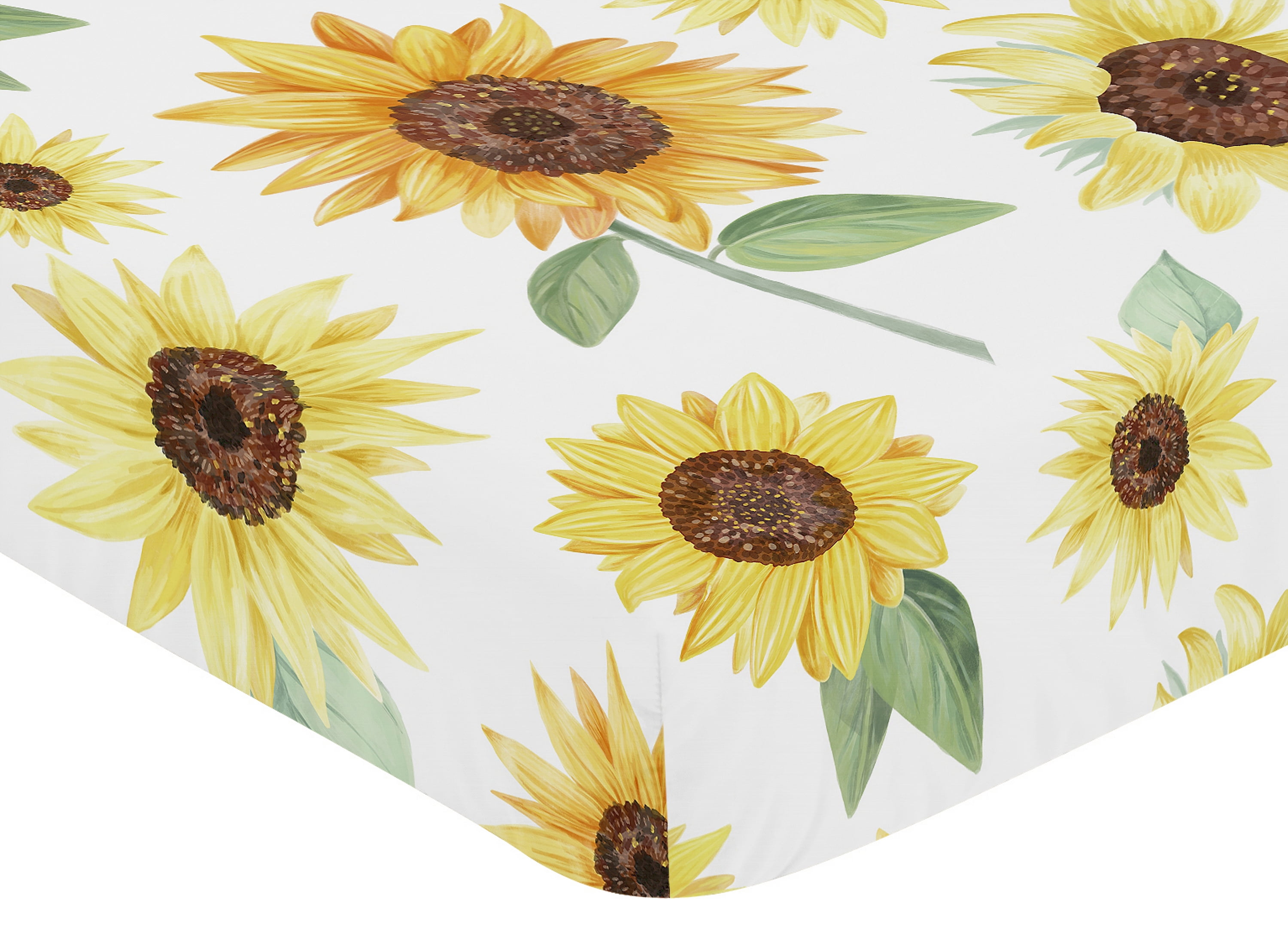 Sweet Jojo Designs Farmhouse Watercolor Flower Microfiber Crib Sheet