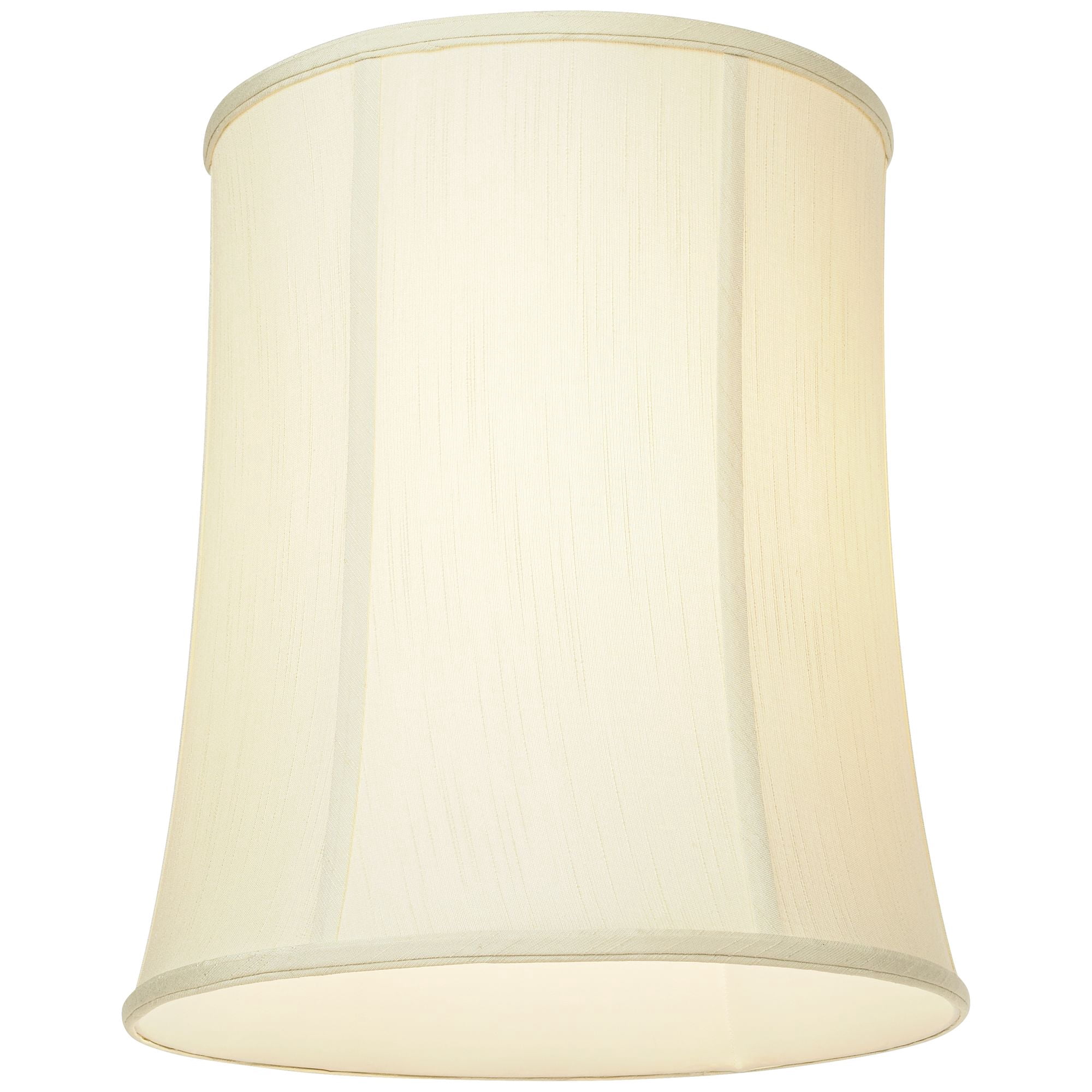 Springcrest Buttercream Medium Deep Drum Lamp Shade 12" Top x 14" Bottom x 16" High (Spider) Replacement with Harp and Finial