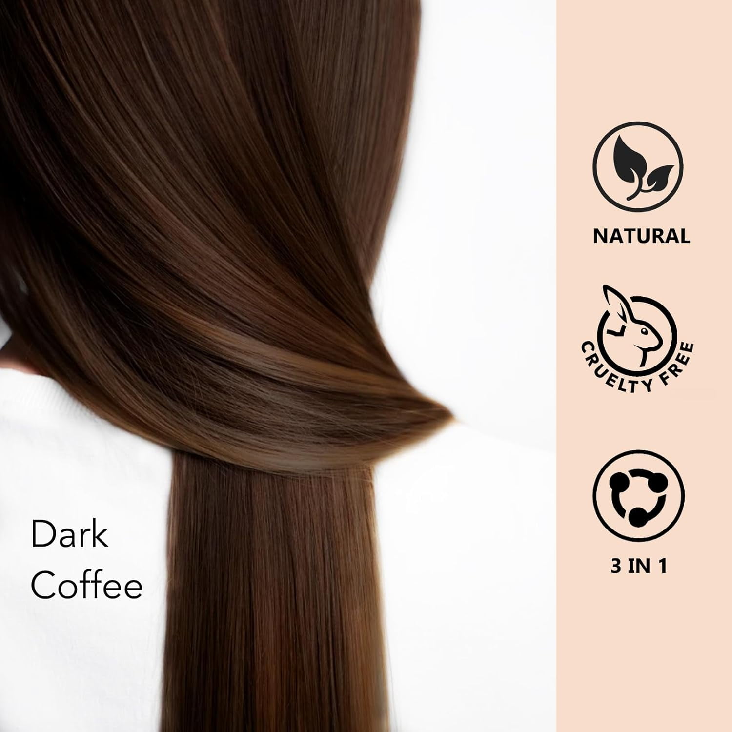 Dark Coffee Hair Dye Shampoo for Gray Coverage, Instant Hair Color