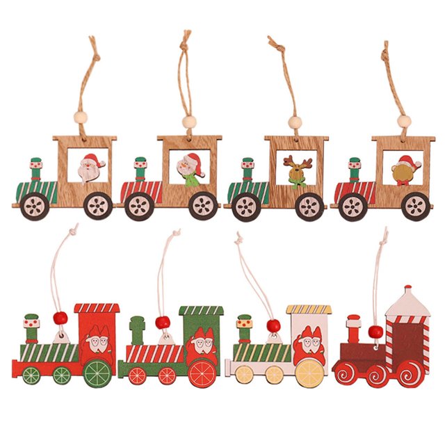 CEHVOM 8PC Christmas Decoration Creative Retro DIY Small Train Pendant Christmas Party Decoration