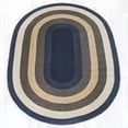 thumbnail image 3 of Home Indoor Decorative Jute C-079 Light & Dark Blue, Mustard Braided Rug, Oval 2' x 6', 3 of 3