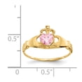 thumbnail image 3 of 14K Yellow Gold Ring Band Themed (10) October Cubic Zirconia CZ Pink, 3 of 5
