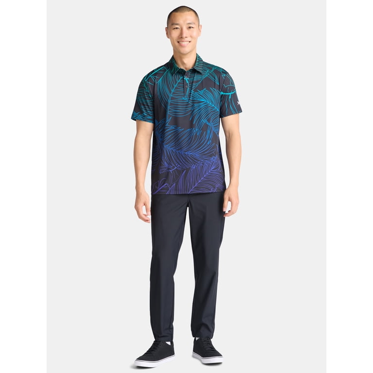 Birdie Bound Men's Ombre Tropical Golf Polo photo 2
