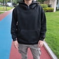 thumbnail image 5 of Sudadera con capucha de cuello alto para hombre, ropa de otoño e invierno, sudadera informal de calle con bloqueo facial, sudaderas de hip hop, 5 of 5