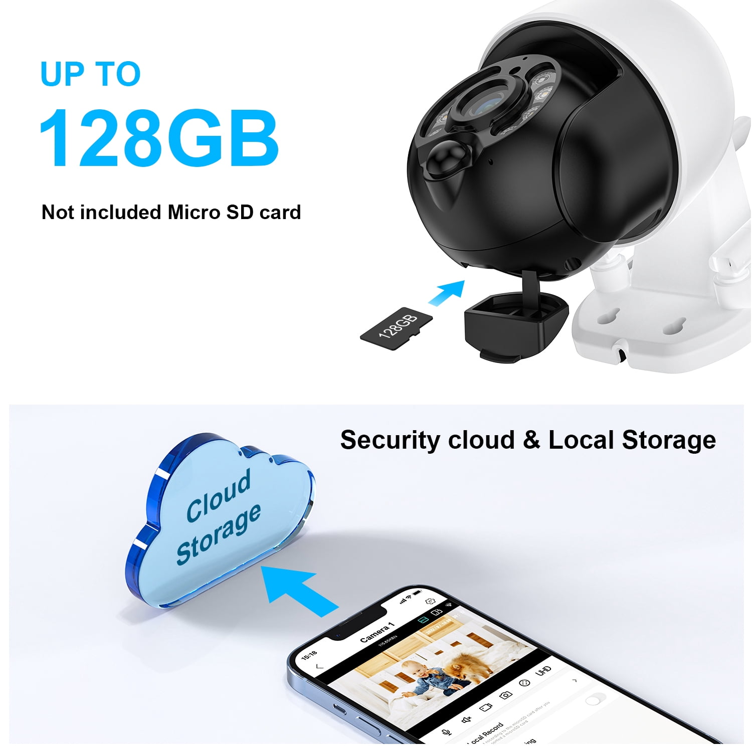 TOPVISION 2K Solar Security Camera Outdoor, Security Camera Wireless WiFi with Spotlight, 4X Digital Zoom, 360° View, PIR Motion Detection, Full Color Night Vision, IP66 Waterproof, Two-Way Talk