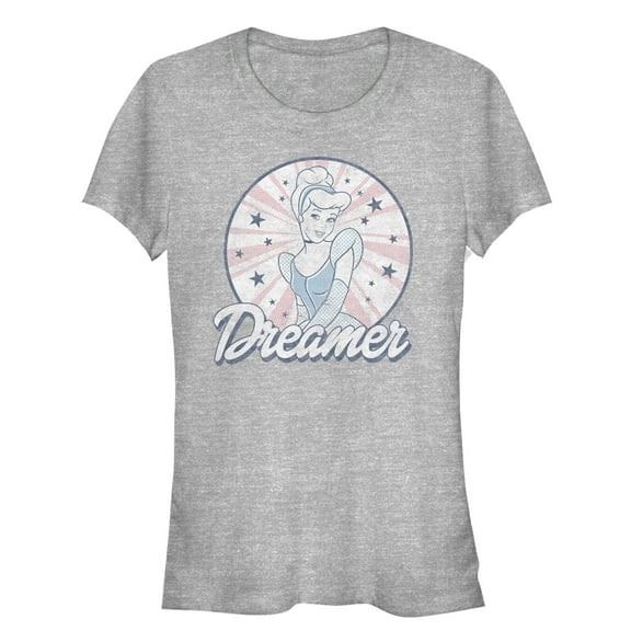 Junior's Cinderella Dreamer  Graphic Tee Athletic Heather Medium