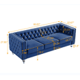 thumbnail image 5 of Living Room Furniture Sets with Tufted Loveseat and 3-Seater Couch,  Chesterfield Couch Set of 2 with Plush Pillows, Crystal Legs and Nailhead Trim Arms, Comfy Couches for Living Room, Blue, 5 of 9