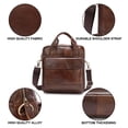 thumbnail image 3 of Bandolera de hombro de cuero genuino para hombre, bandolera ajustable con bandolera para viaje, trabajo, bolso de negocios, 3 of 8