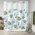 thumbnail image 6 of No Hook Shower Curtain, Sage Green Coastal Shower Curtains for Bathroom with See Through Top Window, Coral Starfish Seaside Summer Beach Waterproof & Washable Bath Curtain 66"x72", 6 of 9