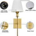 thumbnail image 5 of Ileading Slim Wall Sconces Set of 2 White Fabric Shade Wall Sconce Hardwired Indoor Wall Light Column Stand Bedroom Wall Lamp Bathroom Vanity Light Fixture, Black, 5 of 14