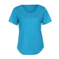 thumbnail image 4 of Uobin Womens Casual Solid Color Scoop Collar Plus Size T Shirts Short Sleeve Loose Summer Tops Tee with Pocket, 4 of 5
