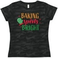 thumbnail image 3 of Inktastic Christmas Baking Spirits Bright with Green Oven Mit Women's T-Shirt, 3 of 5