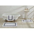 thumbnail image 3 of Better Trends Bathroom Rugs Mat 100% Cotton Soft Bath Rug Water Absorbent Reversible Washable for Bathroom Floor Decor, Laundry Room 21" x 34" Hotel Collection - White/Gray, 3 of 3