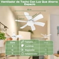 thumbnail image 2 of Ventilador De Techo Modernos Con Luz Y Control Remoto, Ventiladores De Techo Silencioso Con Casquillo E27 De 40 W, 6 Aspas, 3 Velocidades, Led De 3 Colores Ajustables, Para Dormitorio, Sala De Estar, 2 of 3