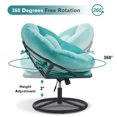 thumbnail image 4 of Mcombo Swivel Papasan Chairs, Gas Lift Cozy Chair with Height Adjustment, Velvet Rocking Saucer Chair for Living Room Bedroom HQ405(Light Green), 4 of 9