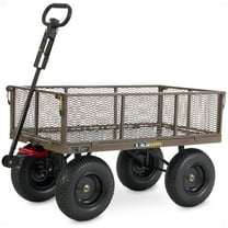 Gorilla Carts Towable Steel Dump Cart w/ Removable Side Panels, 1200 lb Capacity, Gray