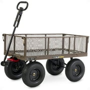 Gorilla Carts Towable Steel Dump Cart w/ Removable Side Panels, 1200 lb Capacity, Gray