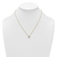 thumbnail image 3 of Sterling Silver Rose-tone Polished 8mm White CZ 18 inch Necklace, 3 of 5