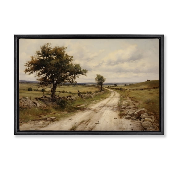 Stupell Industries Transitional Road To Nowhere Black Floating Frame Canvas Art, 25 x 17, by Petals Prints Design