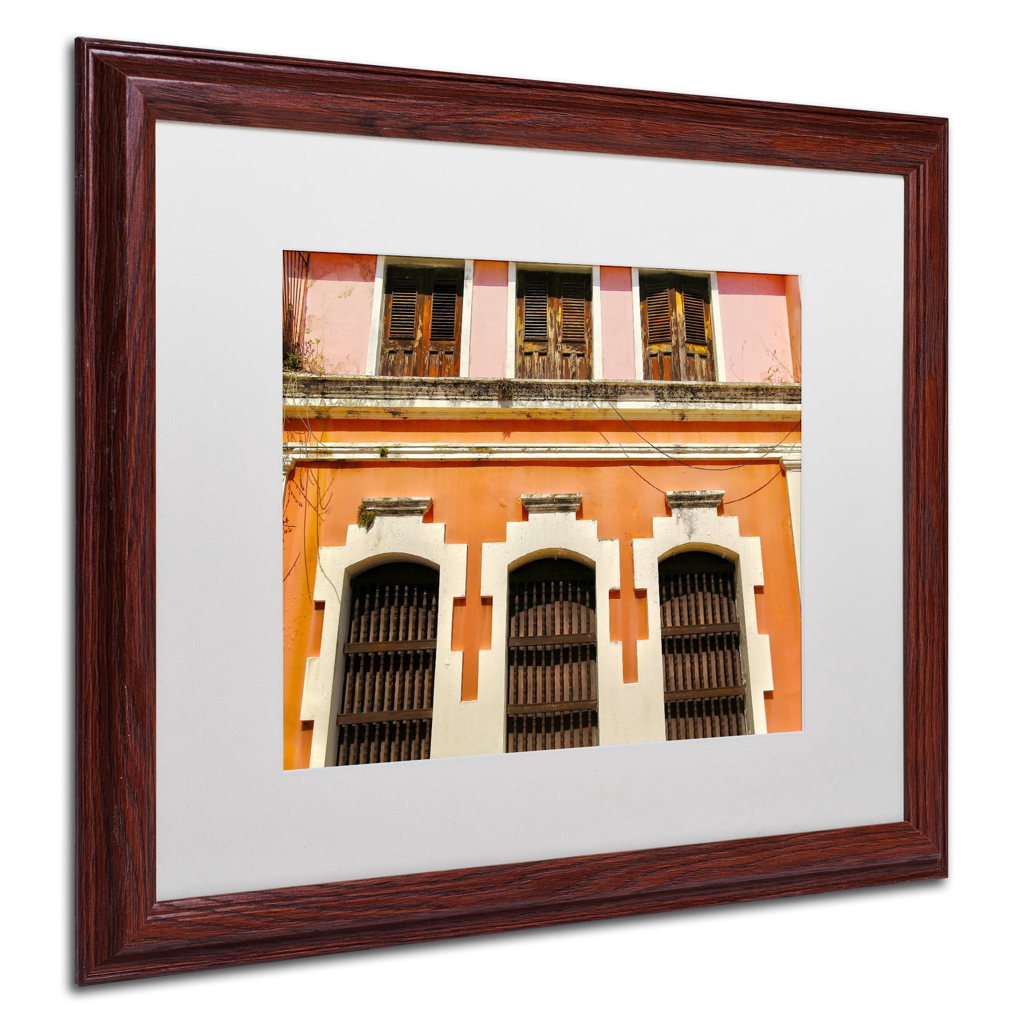 Trademark Fine Art "Old San Juan 12" Canvas Art by CATeyes, White Matte, Wood Frame