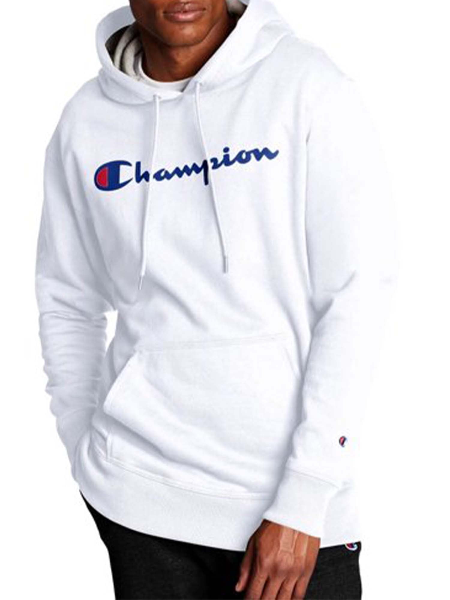 Champion Men's Powerblend Fleece Graphic Script Logo Pullover Hoodie, up to  Size 2XL - Walmart.com