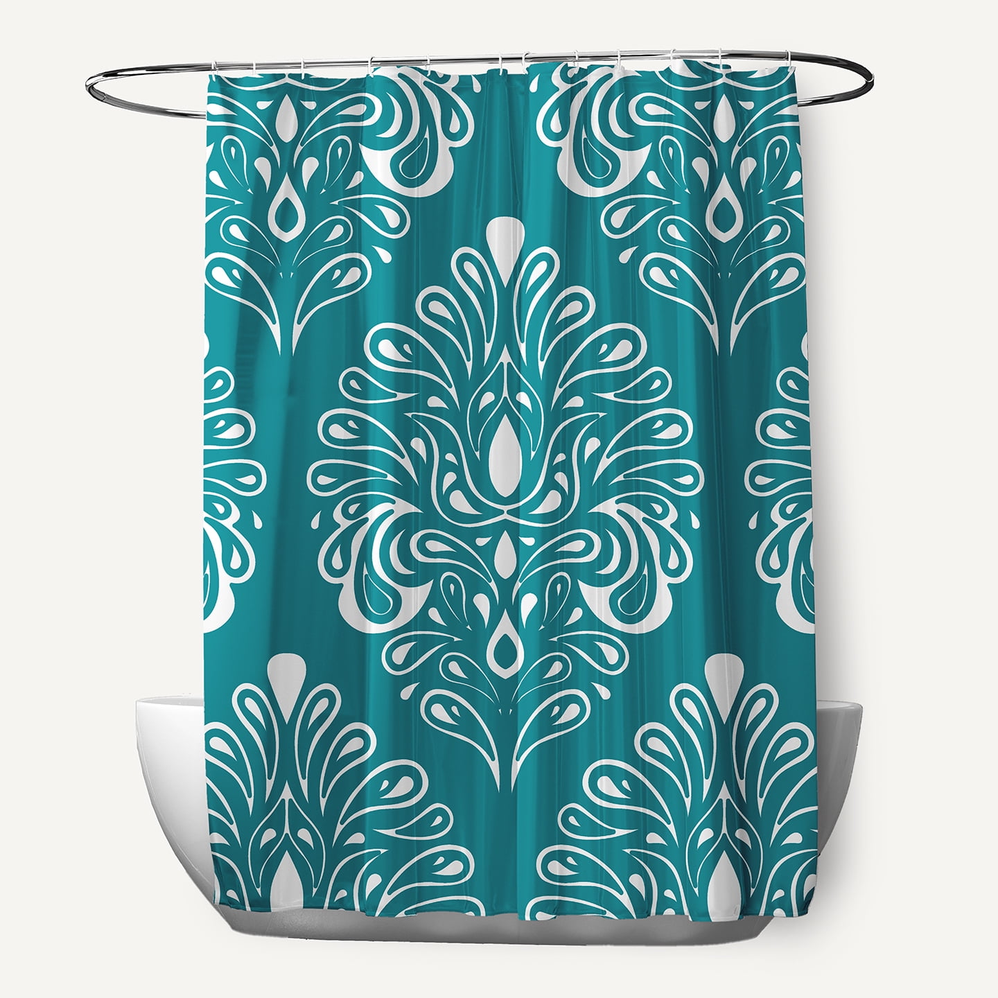 Simply Daisy 70" W x 73" H Veranda Geometric Print Polyester Shower