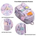 thumbnail image 2 of Girls Backpack Aesthetic Backpack for Teen Girl Cute School Bag Bookbag Anime School Backpacks for Girls,Light Purple, 2 of 6