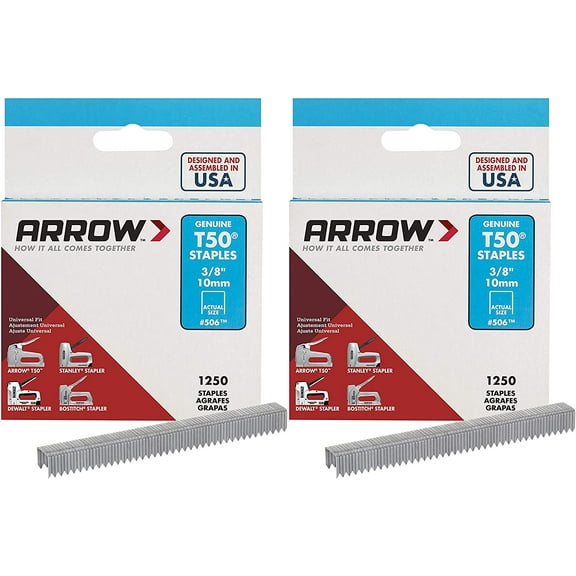 Set of 2 Arrow Fastener 50624SPTP 3/8" T50 Staples Two Pack