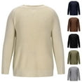 thumbnail image 2 of ZCFZJW Mens Crewneck Sweater Lightweight Casual Fall Winter Waffle Knitted Pullover Jumper Tops Raglan Sleeve Knitwear Sweaters Army Green XXXL, 2 of 6