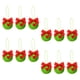 thumbnail image 3 of 12 piezas de adornos navideños peludos de bolas de elfo peludo para árbol de Navidad con arco, 3 of 9