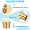thumbnail image 3 of Uxcell Brass Pipe Fitting Hex Bushing, 1/8" NPT Male to 1/8" NPT Female Pipe Extension Fittings, Gold 2 Pack, 3 of 7