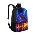 thumbnail image 2 of Binienty Neon Lightning Dinosaur Backpack for Kids Ages 10-12 17 Inch Large Capacity School Bookbag with Front Storage Pocket Side Mesh Pockets for Primary Students Travel Daypack, 2 of 6