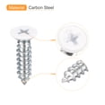 thumbnail image 4 of Unique Bargains ST5x20mm White Screws Self Tapping Screws, 50 Pack Flat Head Phillips Wood Screws for Woodworking, 4 of 4