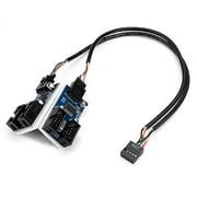 Rocketek Motherboard USB 2.0 9pin Header 1 to 4 Extension Hub Splitter Adapter - Converter MB USB 2.0 Female to 4