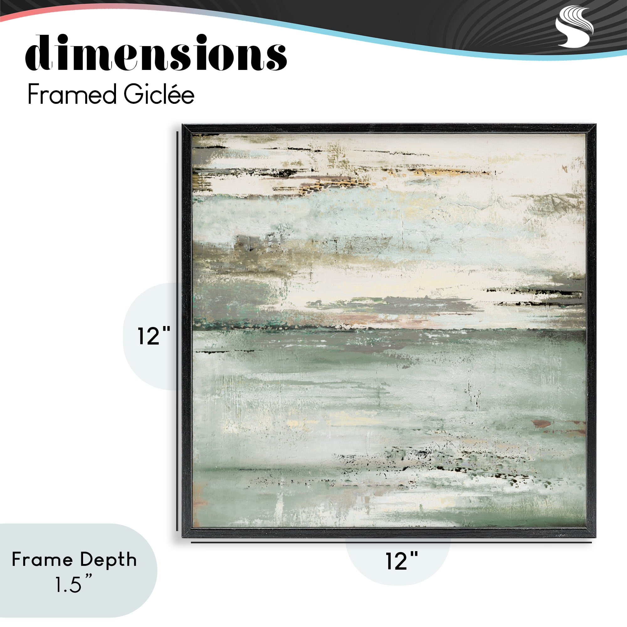 Stupell Industries The Seafoam Ones Abstract Black Framed Giclee Art, design by Patricia Pinto