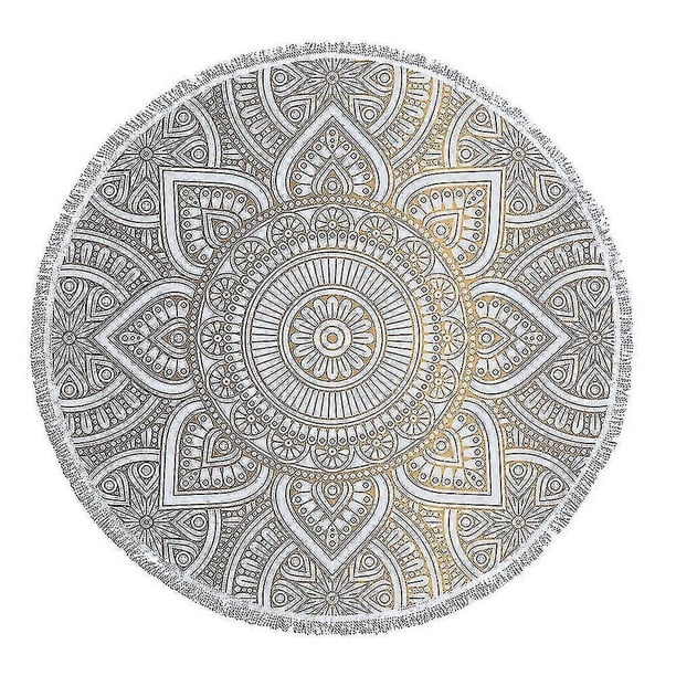 Round Microfiber Mandala Beach Towel Hippie Boho Beach Towel With Tassels Oversized Wrap Blanket Tr