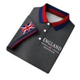 thumbnail image 3 of Men's England United Kingdom Flag Polo Shirt – Union Jack Print Short Sleeve Button Down Collared Shirt – Casual Business Top for UK National Day & Sports – Sizes S-XXXXXL, 3 of 4