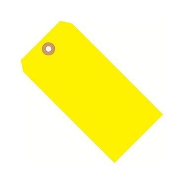 Box Partners Shipping Tags 13 Pt. 4 3/4" x 2 3/8" Fluorescent Yellow 1000/Case G12051A