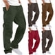 thumbnail image 5 of Pantalones cargo qucoqpe para hombre, lisos, informales, con múltiples bolsillos, rectos, para exteriores, para fitness, en liquidación., 5 of 5