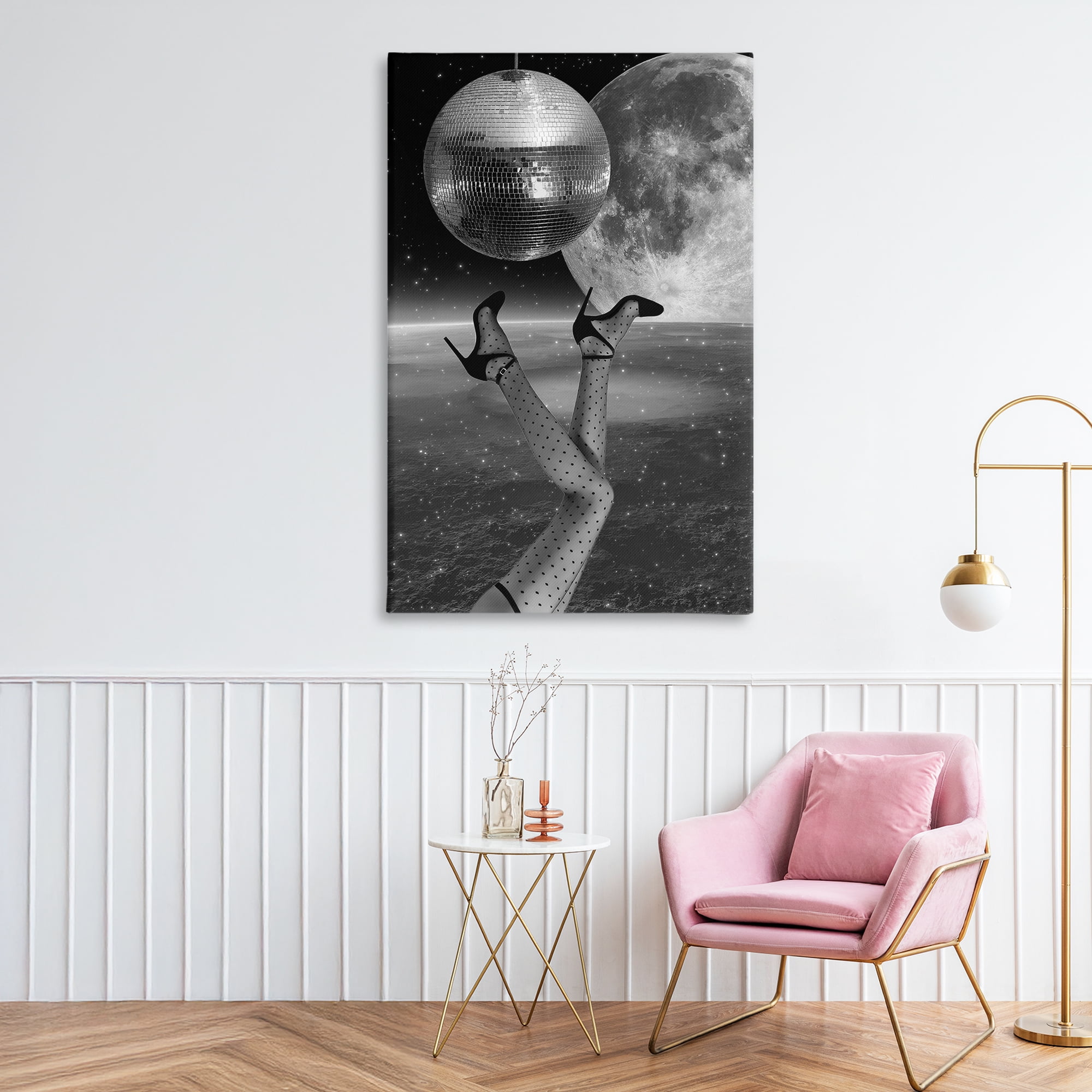 Hangin' Over Disco & Planet Canvas Wall Art, design by Elo Marc