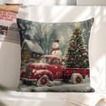 thumbnail image 6 of Christmas tree snowman truck Linen toss pillowcase Decoration pillowcase Gift preferred 18x18" Cushion cover 4 set Sofa pillowcase Sofa bedroom living room car, 6 of 8