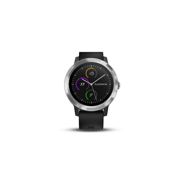 Garmin Vivoactive 3 Blk Silicone With Stainless Steel 010 00 Factory Refurbished Walmart Com Walmart Com