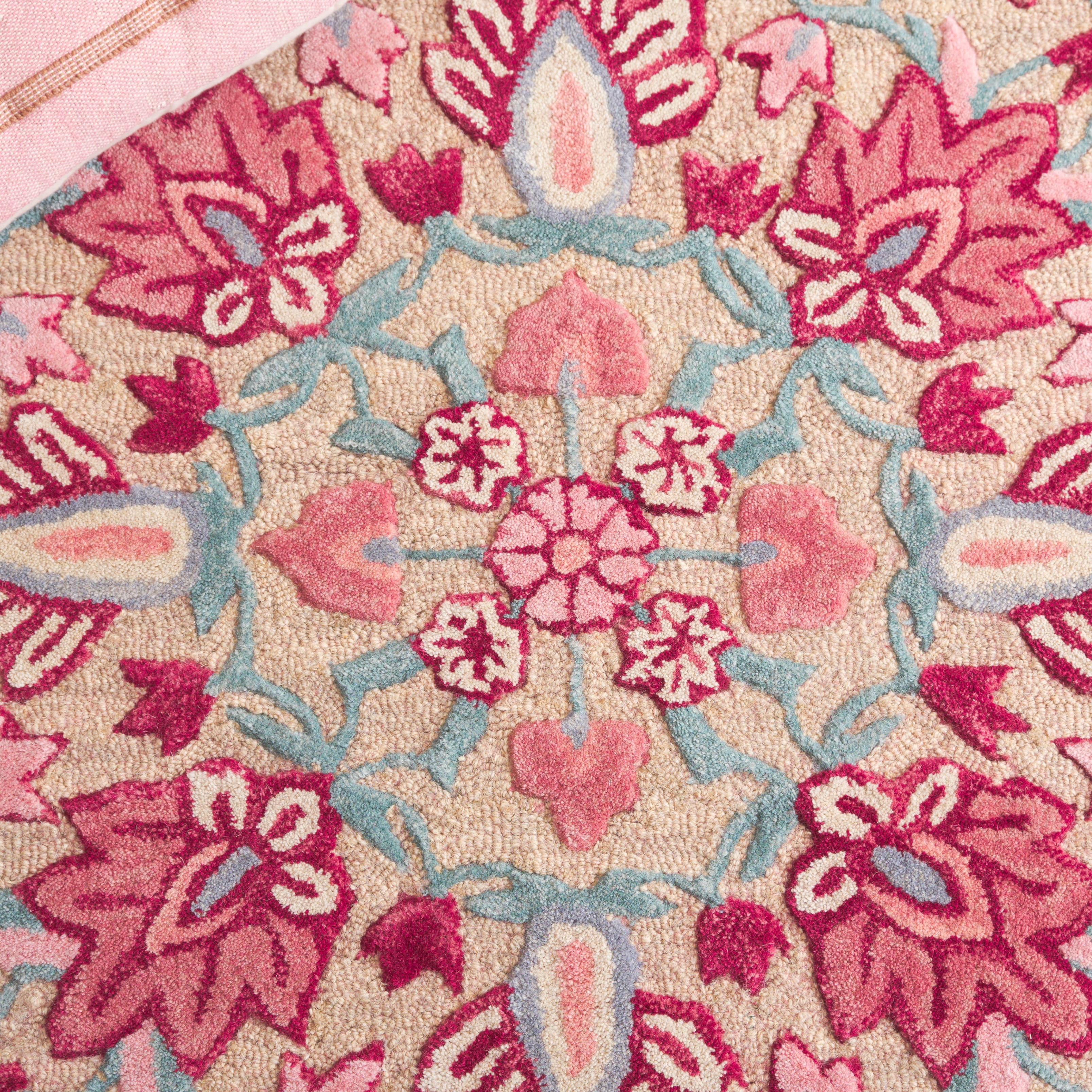 SAFAVIEH Bellagio Vanessa Floral Wool Runner Rug, Red/Beige, 2'3" x 7'