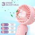thumbnail image 3 of Mini ventilador portátil Rossesay recargable, paquete de 6 unidades, color rosa, 3 of 7